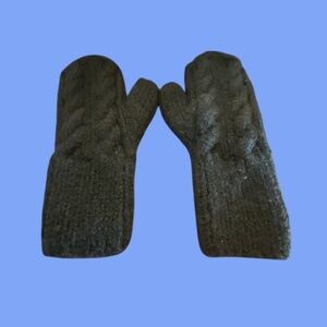 Cozy Black Knit Mittens